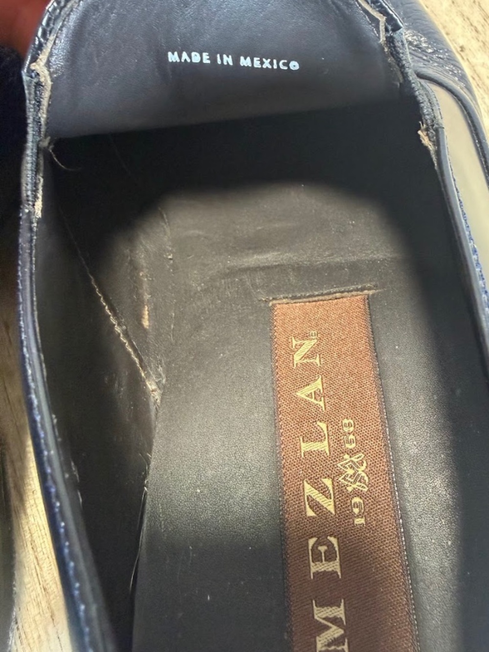 Mezlan 12807 Black Leather Slip On Loafers Dress Shoes Mens US 7 M - Picture 2 of 9